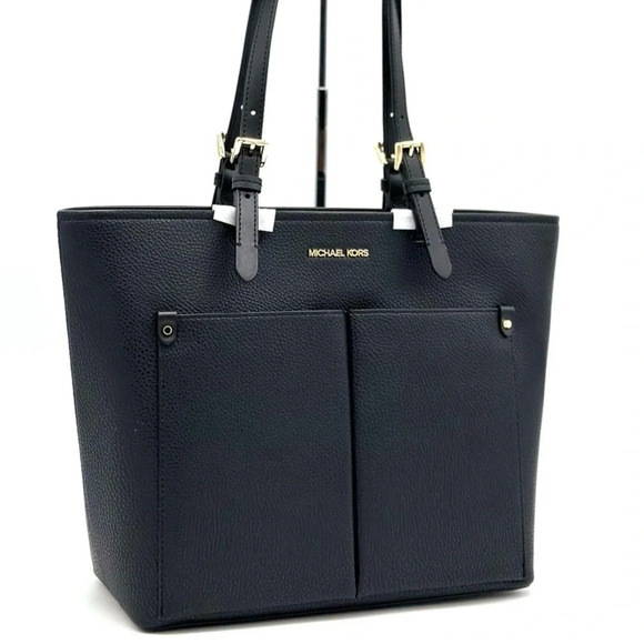 Michael Kors Jet Set Medium Pocket Tote Bag Black - Picture 1 of 10